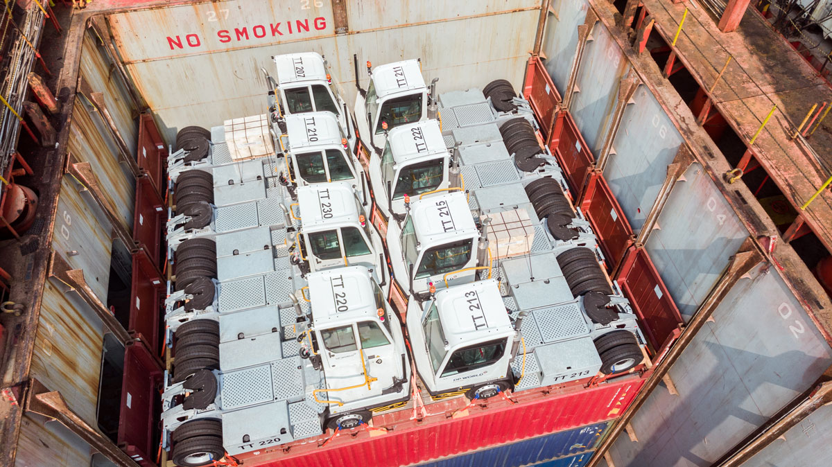 30 Terberg YT223 terminal tractors delivered to the DP World Multipurpose Terminal in Luanda, Angola