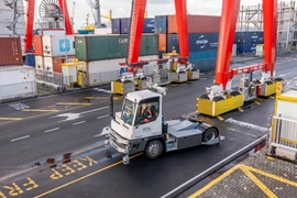 Live tests of autonomous terminal tractor in busy container terminal